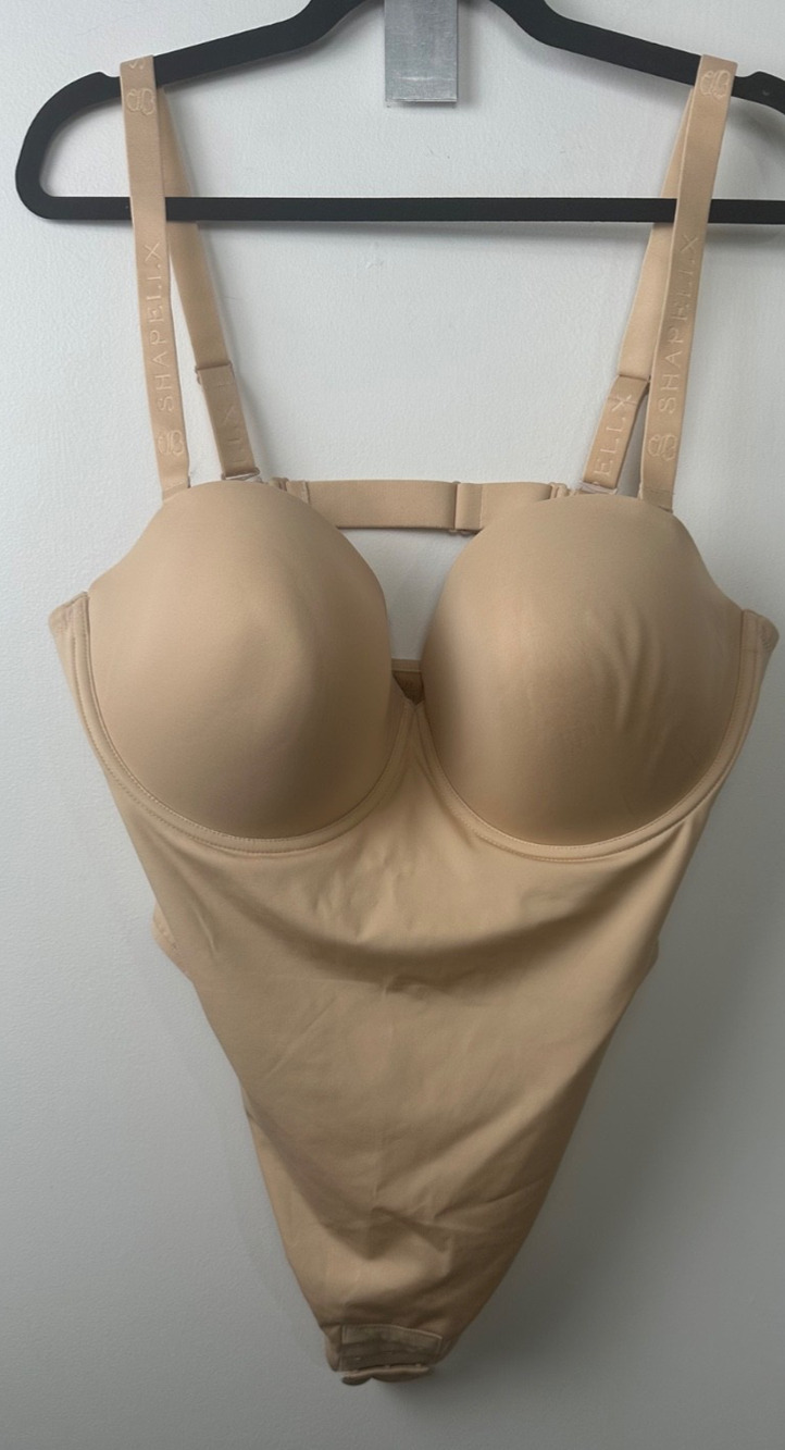 Shapellx Women's Nude Shaping Slimming Bodysuit 3XL Tummy Control Molded A1